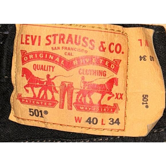 Levi's 501 Original Fit Button Fly Straight Leg Jeans Men's 40X34 - Picture 7 of 9